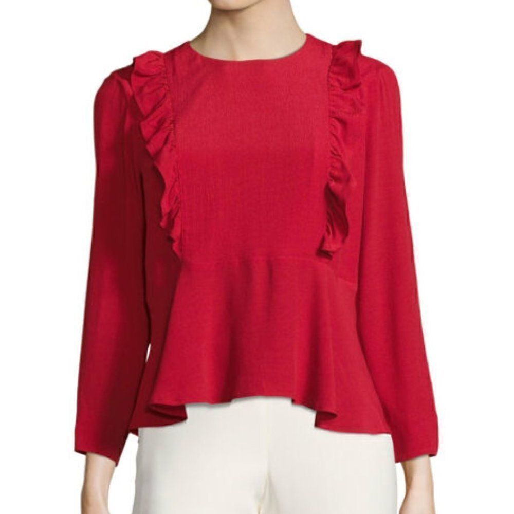 PAUL & joe sister domino peplum blouse red 0 NEW